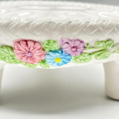 Easter Themed Porcelain Deviled Egg Serving Stand With Matching Salt & Pepper Shakers