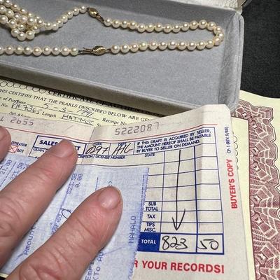 Pearl Necklace and Bracelet, 14k Gold clasps