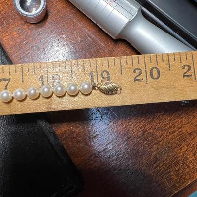 Pearl Necklace and Bracelet, 14k Gold clasps