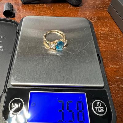 Beautiful Topaz and 14K Gold Earrings and Ring.