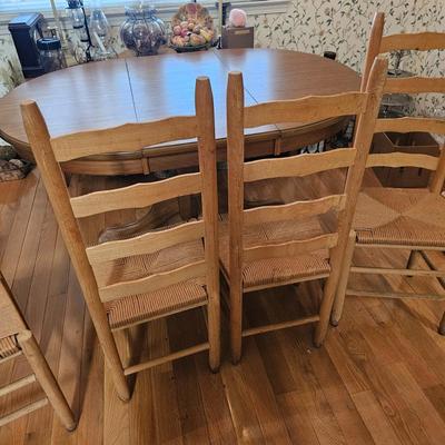 Set of Four Ladder Back Chairs w/Woven Rush Seats (DR-JS)