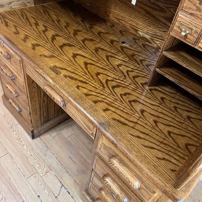 Solid Wood Roll Top Desk