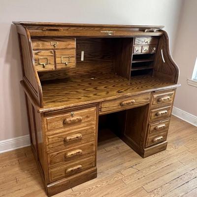 Solid Wood Roll Top Desk