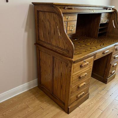 Solid Wood Roll Top Desk