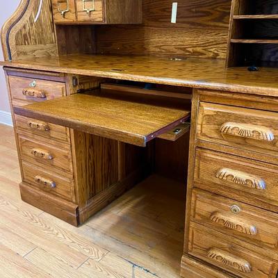 Solid Wood Roll Top Desk