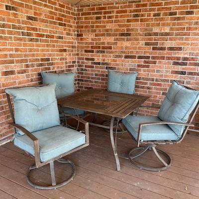 Outdoor Matching Table & 4 Swivel Chairs ~ *Read Details