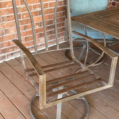 Outdoor Matching Table & 4 Swivel Chairs ~ *Read Details