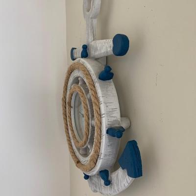 Ships Wheel Anchor Nautical Wall Clock