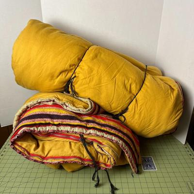 Vintage Yellow Sleeping Bags - Set of 2