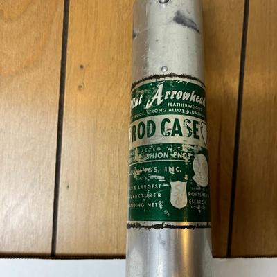 Vintage Silver Fishing Rod Case and Rod