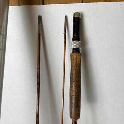 Vintage Silver Fishing Rod Case and Rod