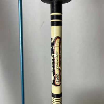 Vintage Blue Fishing Rod Case and Rod