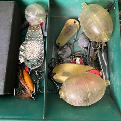 Vintage Hiawatha Green Tackle Box