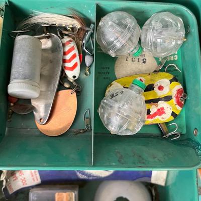 Vintage Hiawatha Green Tackle Box