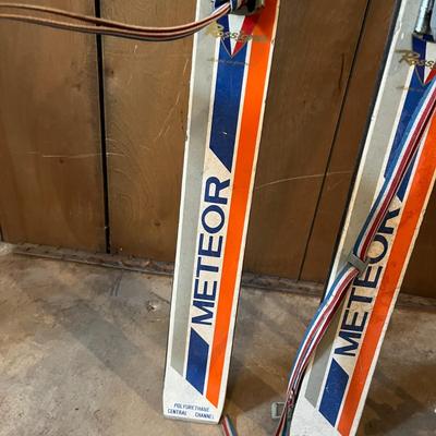 Vintage Meteor Rossignol Skis and Poles