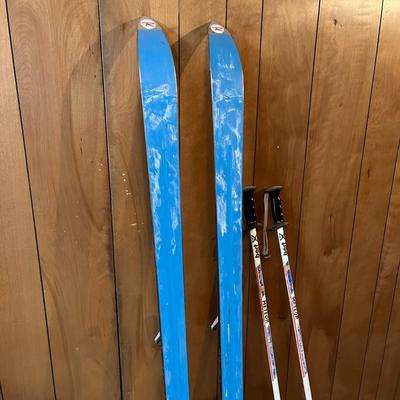 Vintage Meteor Rossignol Skis and Poles