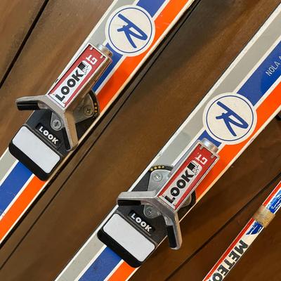 Vintage Meteor Rossignol Skis and Poles