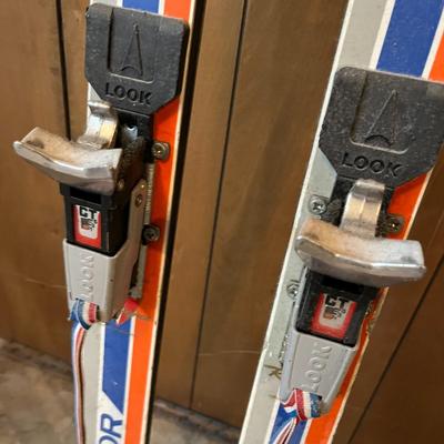 Vintage Meteor Rossignol Skis and Poles