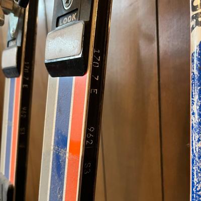 Vintage Meteor Rossignol Skis and Poles