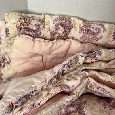 Vintage Stitched Pillowcase, Blanket, and Candle