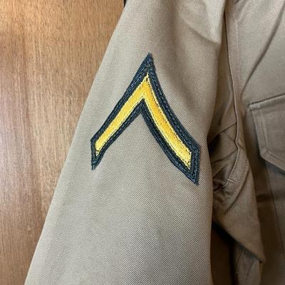 Vintage Military Shirt with Army Badge