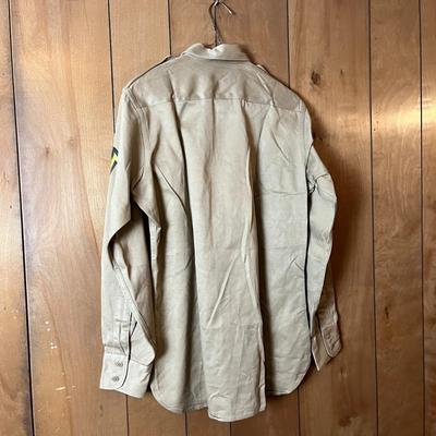 Vintage Military Shirt with Army Badge