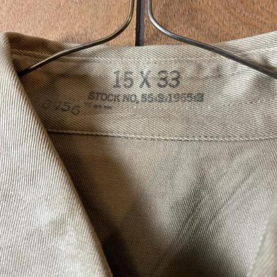 Vintage Military Shirt with Army Badge