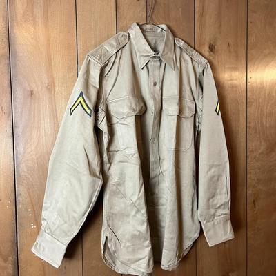 Vintage Military Shirt with Army Badge