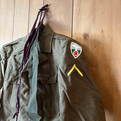 Vintage Military Suit Jacket with Tie