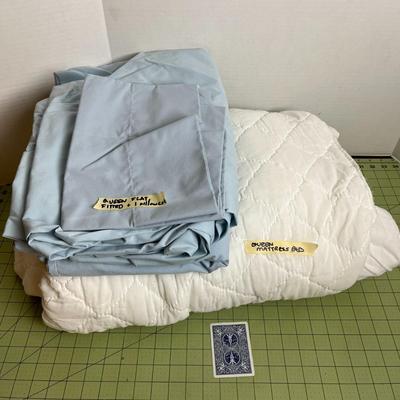 Queen Mattress Pad and Sheets