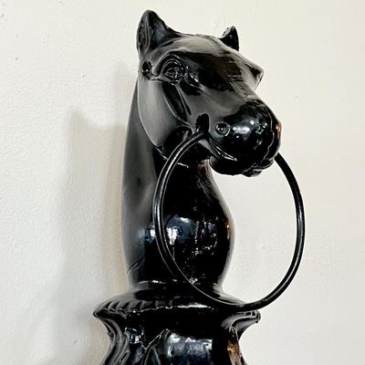 44â€ Glossy Black Wrought Aluminum Hitch Horse