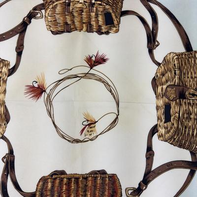 217 Authentic Wathne "Angling" Silk Scarf 1980's