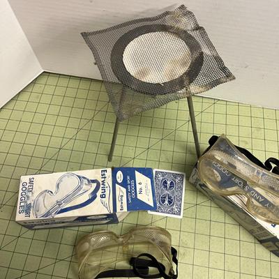 Safety Goggles and Metal Solder Stand
