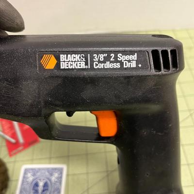 Black + Decker Cordless Drill and Drill Bits