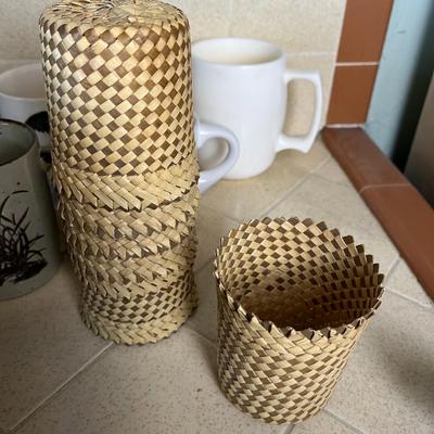 Mugs and Woven Cup Sleeves