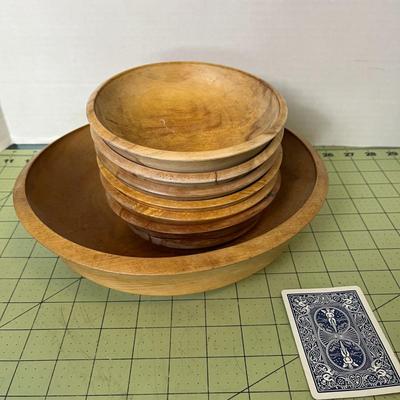 Woodpecker Woodward Handmade Japanese Wooden Dish Salad Bowl Set