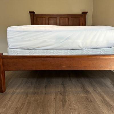 Queen Wood Bed Frame, Beauty Rest Mattress & Bed Frameâ€”LIKE NEW!