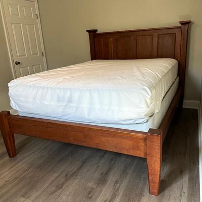 Queen Wood Bed Frame, Beauty Rest Mattress & Bed Frameâ€”LIKE NEW!