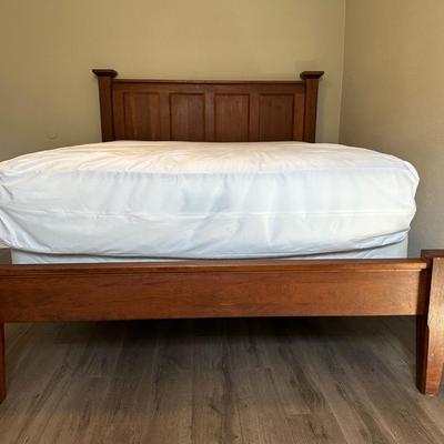 Queen Wood Bed Frame, Beauty Rest Mattress & Bed Frameâ€”LIKE NEW!