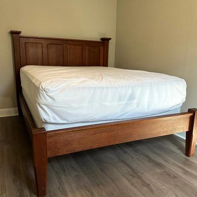 Queen Wood Bed Frame, Beauty Rest Mattress & Bed Frameâ€”LIKE NEW!