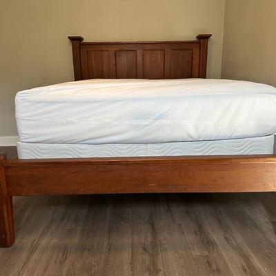 Queen Wood Bed Frame, Beauty Rest Mattress & Bed Frameâ€”LIKE NEW!