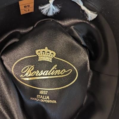 Borsalino Italian Black Hat and Flechet Fedora