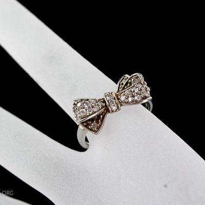 Sterling Bow-Tie Jeweled Ring