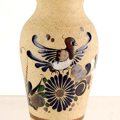 J.  Mora Mexican Folk Pottery Vase