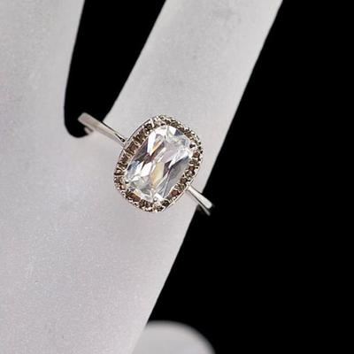 Sterling Illusion CZ Ring