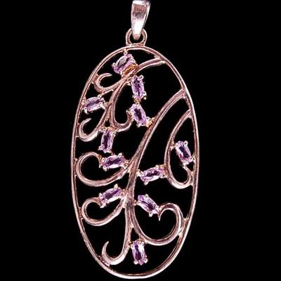Sterling Amethyst Oval Pendant