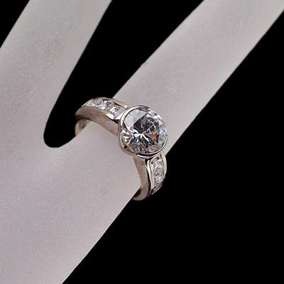 Large Sterling CZ Ring