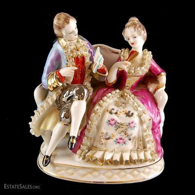 Porcelain Romantic Cabinet Figural Group