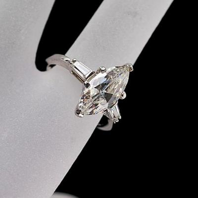 Large Marquis CZ Sterling Ring