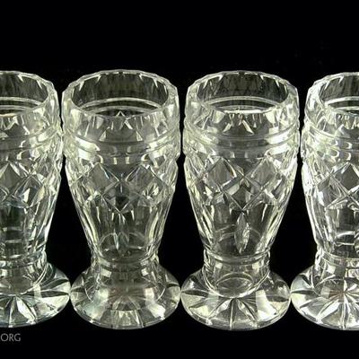 Set of 4 Vintage Cut Glass Tumblers